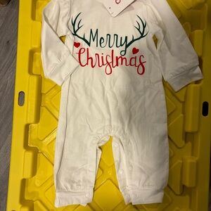 White Merry Christmas Baby Onesie
